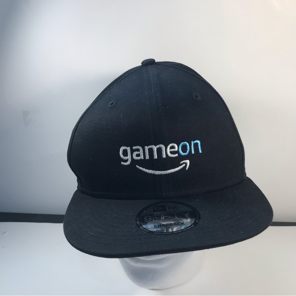 New Era Gameon Cap Hat Men's Adj Black Snapback 9Fifty 100% Cotton